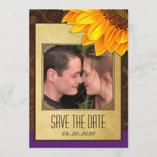 Save The Date Personnaliser à votre photo tournesol Enregistrer