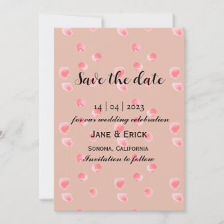 Save The Date Pétales de rose rose Rose Dusty