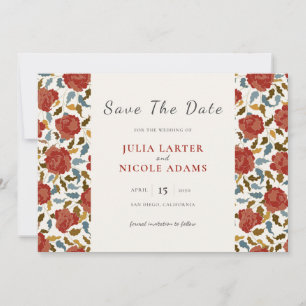 Save The Date Pétales Floraux de Rose Sauvage Mariage Affaire de
