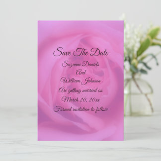 Save The Date Pétales rose rose Mariage floral