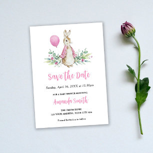 Save The Date Peter Rabbit Baby shower rose