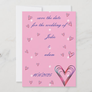 Save The Date petit coeur coloré mignon
