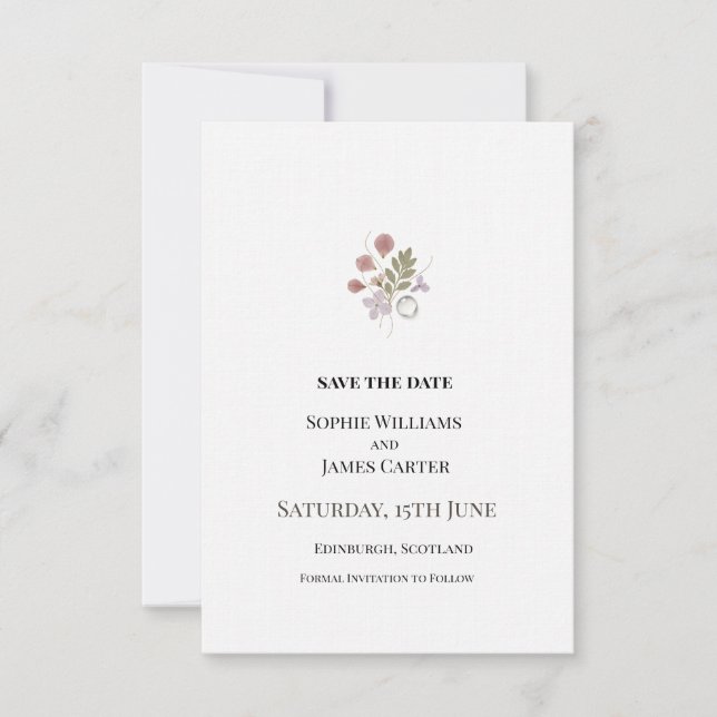 Save The Date Petit Mariage Floral (Devant)