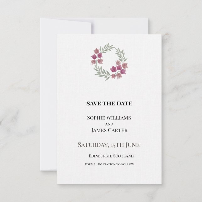 Save The Date Petit Mariage Floral (Devant)