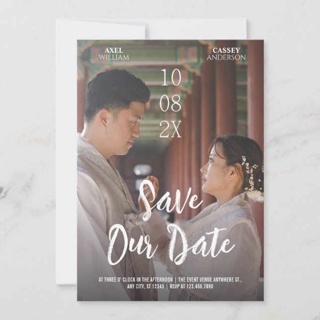 Save The Date Petite romance asiatique film photo mariage (Devant)