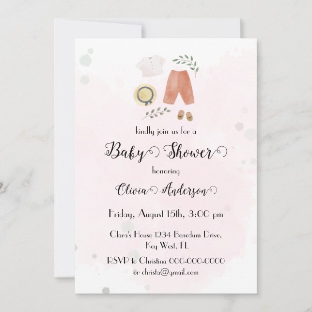 Save The Date Petite tenue Boho Baby shower fille (Devant)