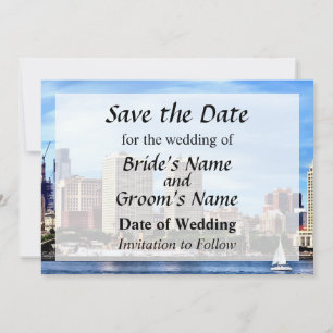 Save The Date Philadelphia Pa Skyline Enregistrer la date