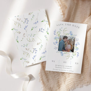 Save The Date Photo à cadre bleu clair