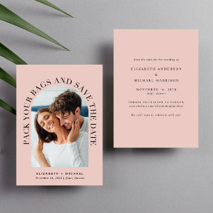 Save The Date Photo Arch moderne Destination Mariage Blush