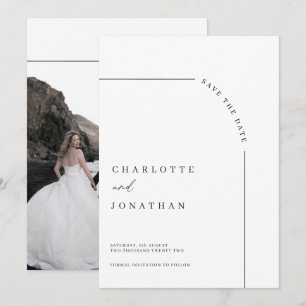 Save The Date Photo Arch moderne Mariage noir et blanc