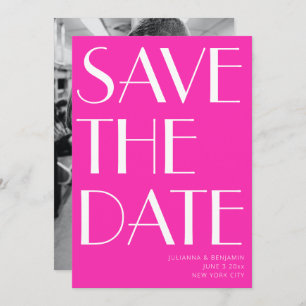 Save The Date Photo Art Déco Pink Hot Glam