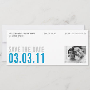 Save The Date Photo Bleu Propre Enregistrer La Date
