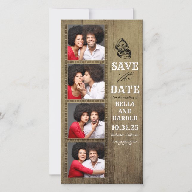 Save The Date Photo Booth Theme Rustic Country Enregistrer la da (Devant)