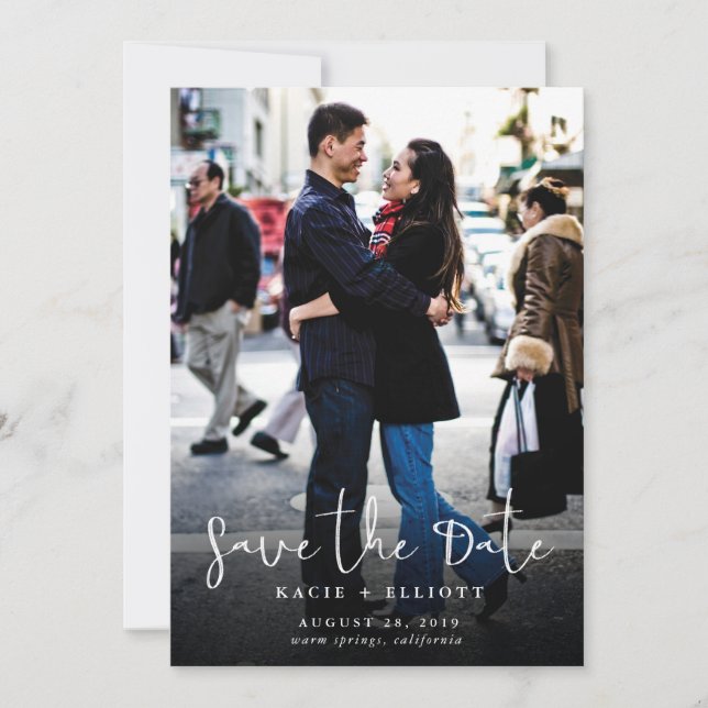 Save The Date Photo calligraphique Enregistrer la date (Devant)