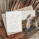 Save The Date Photo Calligraphy Wedding Modern<br><div class="desc">Announce the good news in style with this elegant photo save the date card featuring elegant calligraphy. The reverse side feobjets more room for any additional details you may wish to provide to your guests.</div>