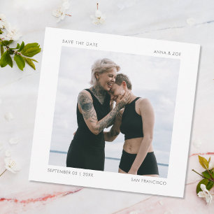 Save The Date Photo Carré Minimale Moderne Enregistrer La Date