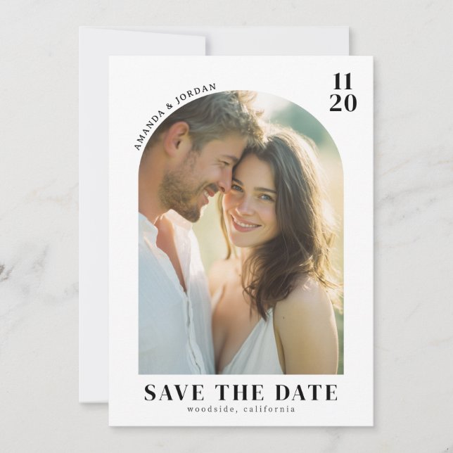 Save The Date Photo Chaleureuse de Joie (Devant)