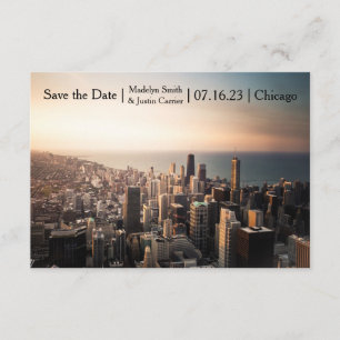 Save The Date Photo Chicago - 3x5 Enregistrer la date