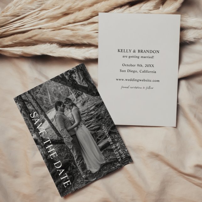 Save The Date Photo classique en noir et blanc (Créateur téléchargé)