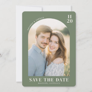 Save The Date Photo contemporain vert chaud
