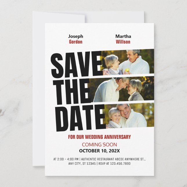 Save The Date photo d'affiche de film d'anniversaire de mariage (Devant)