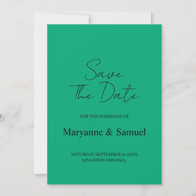 Save The Date Photo d'annonce de date de mariage à l'écriture mi (Devant)