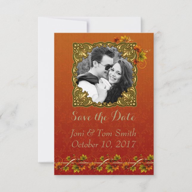 Save The Date Photo d'automne, Enregistrez la date (Devant)
