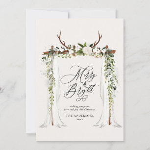 Save The Date Photo de cerf rustique joyeux et chic brillant chr