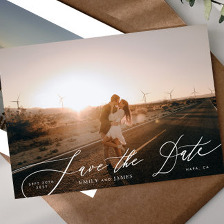 Save The Date Photo de code QR noir et blanc moderne Enregistrer