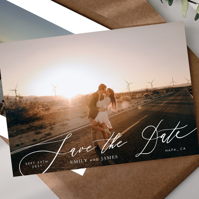 Save The Date Photo de code QR noir et blanc moderne Enregistrer (Créateur téléchargé)