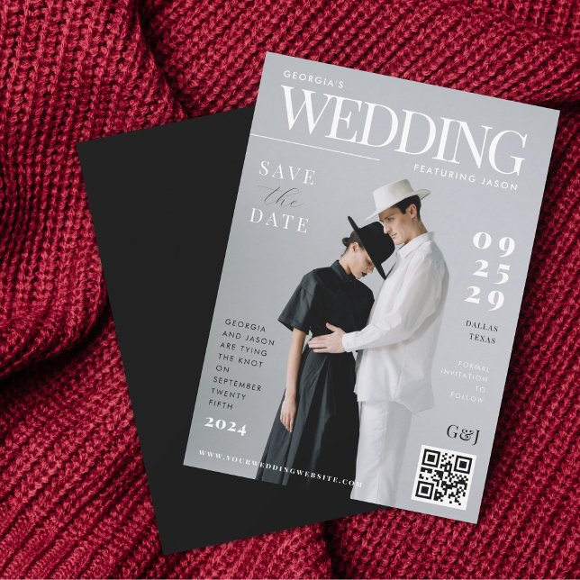 Save The Date Photo de couverture de magazine drôle Mariage élég (Créateur téléchargé)
