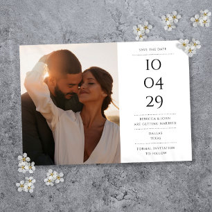 Save The Date Photo de date spéciale noir et blanc simple