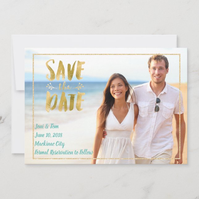 Save The Date Photo de destination de plage Enregistrer la date (Devant)