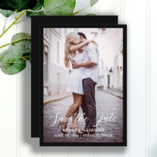 Save The Date Photo de fiançailles de mariage moderne manuscrit