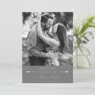 Save The Date Photo de flèches minimalistes Gris