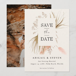 Save The Date Photo de gazon de Pampas Boho Mariage Tropical M