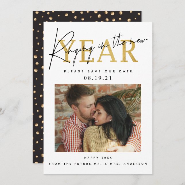 Save The Date Photo de la Saint-Sylvestre (Devant / Derrière)