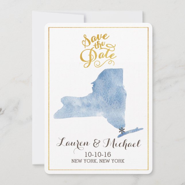 Save The Date Photo de l'état du Massachusetts Enregistrer la da (Devant)