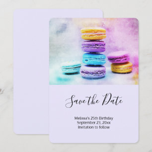 Save The Date Photo de Macarons colorés