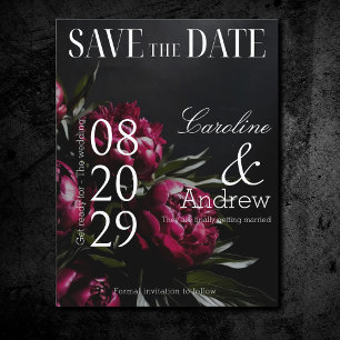 Save The Date Photo de magazine élégant et romantique sombre