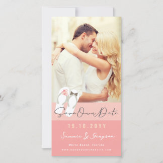 Save The Date Photo de mariage à la plage avec des tongs Mr & Mr