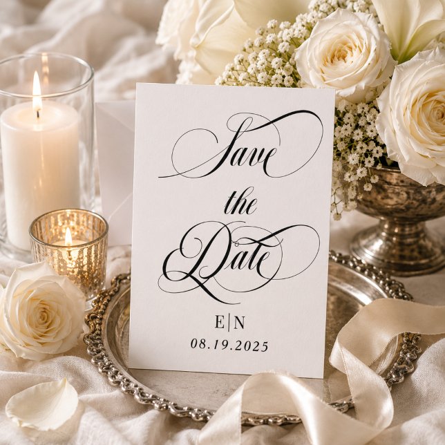 Save The Date Photo de mariage avec monogramme (Créateur téléchargé)
