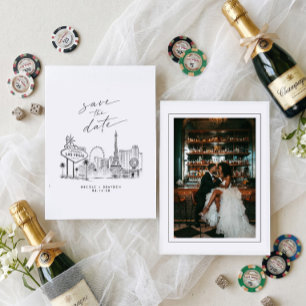Save The Date Photo de mariage avec vue sur Las Vegas