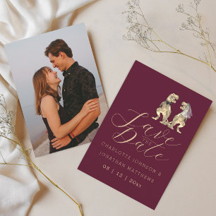 Save The Date Photo de mariage bordeaux sur le thème des dinosau