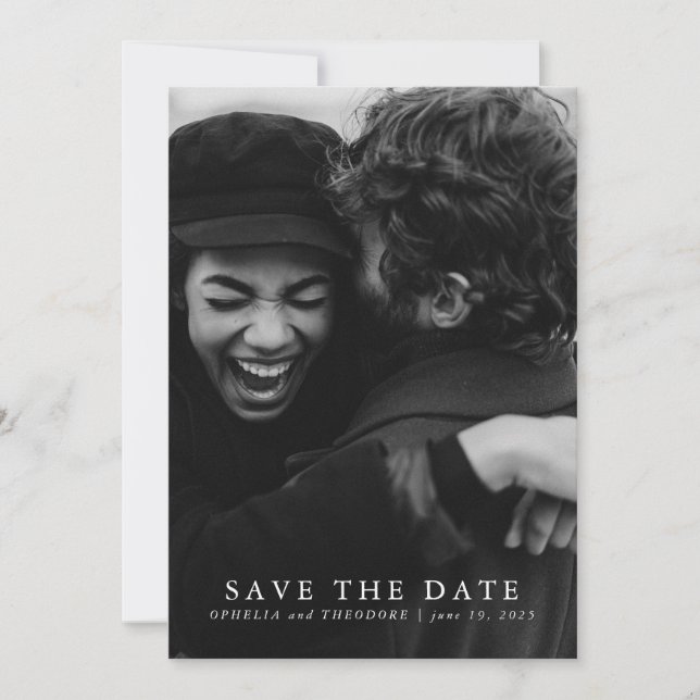 Save The Date Photo de mariage botanique à l'aquarelle florale l (Devant)