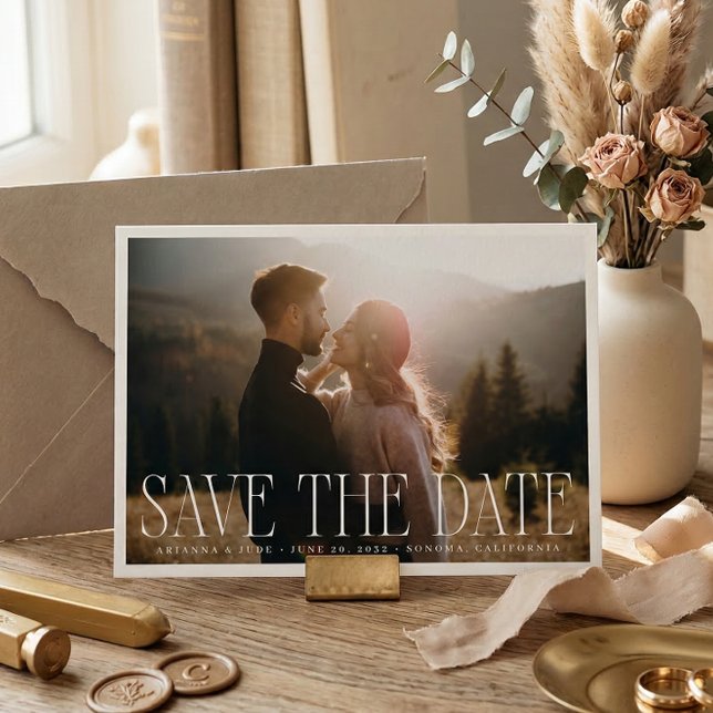Save The Date Photo de mariage classique avec superposition (Créateur téléchargé)