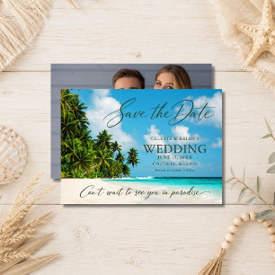 Save The Date Photo de mariage de destination à Paradise Beach