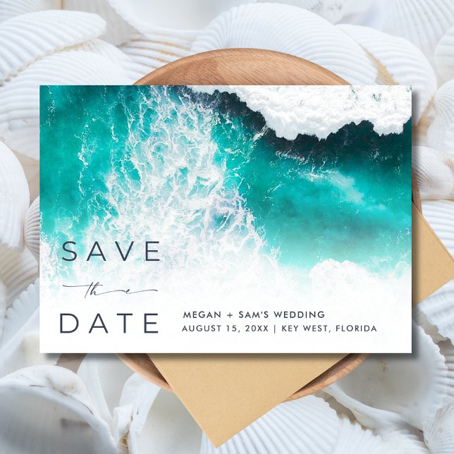 Save The Date Photo de mariage de destination de plage (Beach Destination Wedding Photo Save The Date)