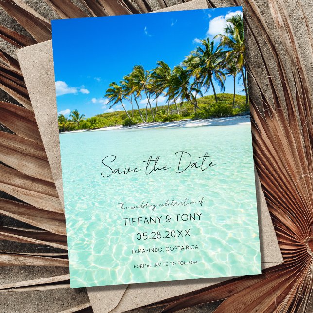 Save The Date Photo de mariage de destination de plage Enregistr (Créateur téléchargé)