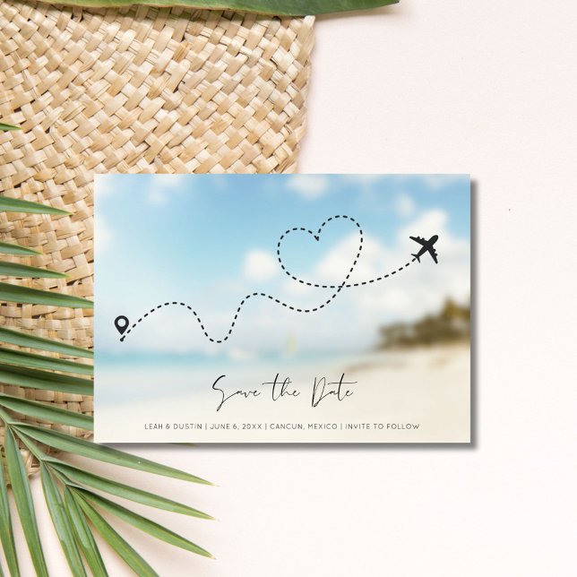 Save The Date Photo de mariage de destination de plage Enregistr (Beach Destination Wedding Photo Save the Date)